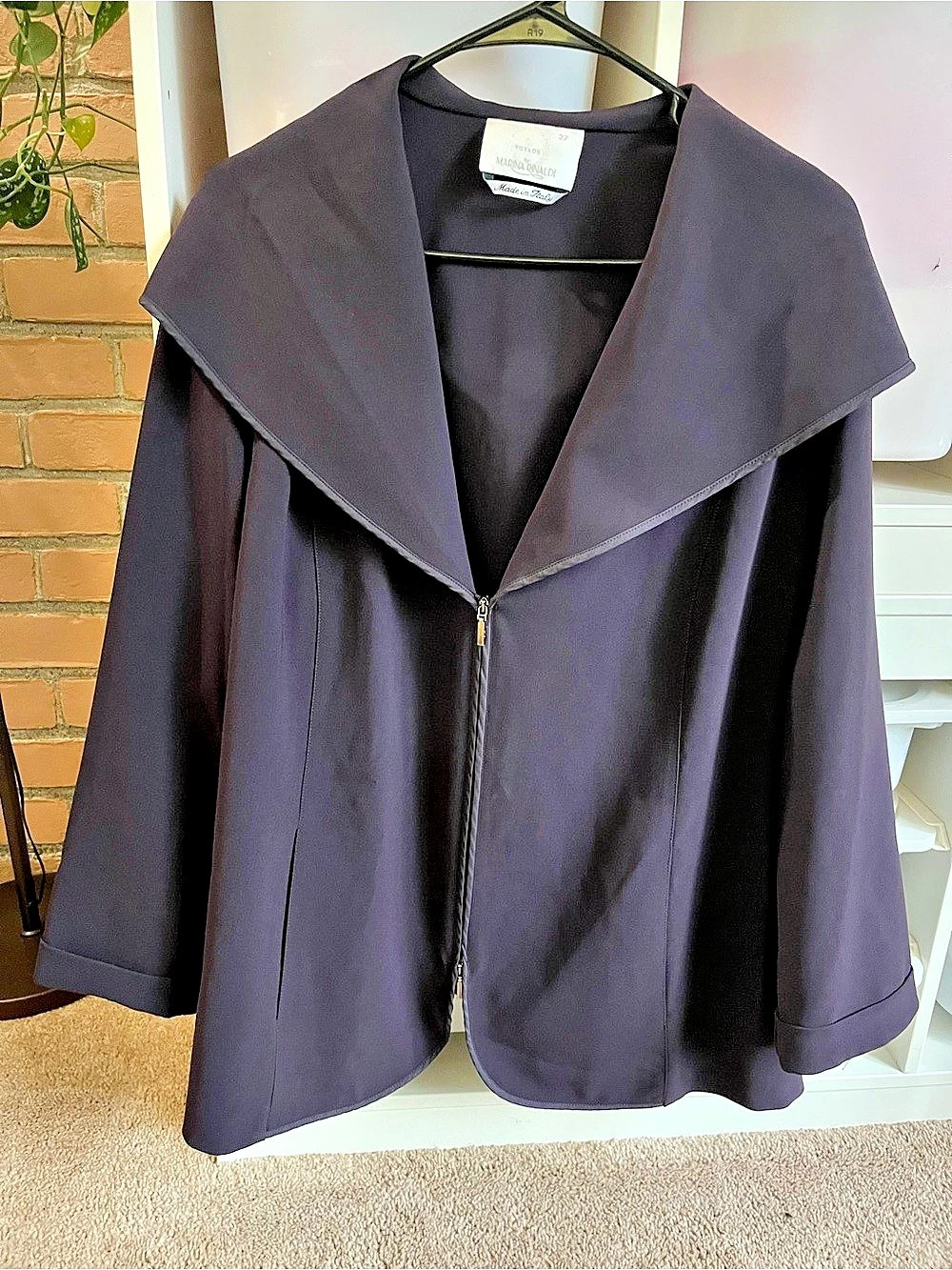 Marina Rinaldi Purple Zip Front Cape Jacket